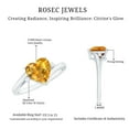 thumbnail image 5 of Rosec Jewels Certified Citrine Solitaire Promise Ring with Diamond - Heart Ring - 6 mm, 18K White Gold, US 5.50, 5 of 9