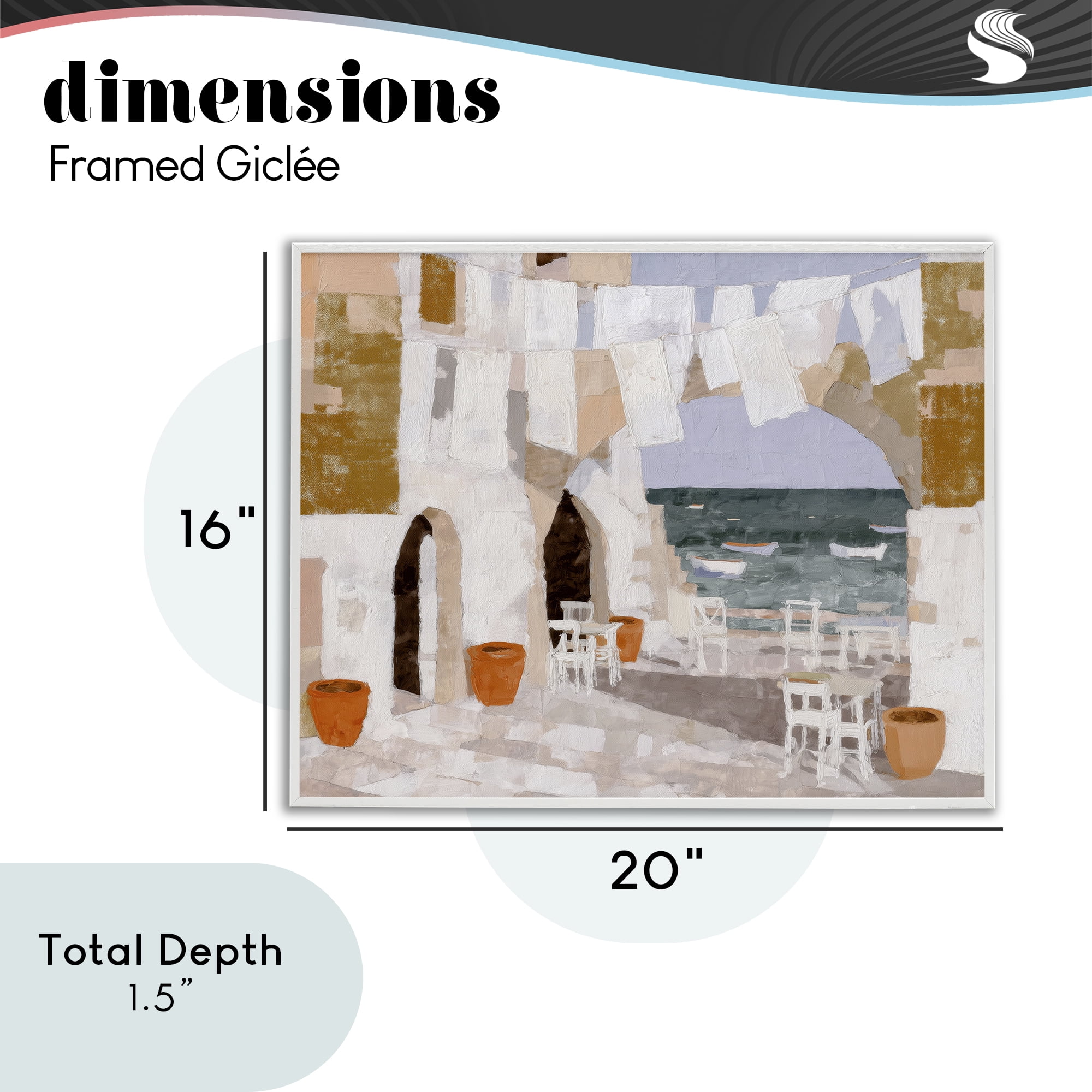 Stupell Industries Coastal Village Plaza Laundry White Framed Giclee Art, design by Chromatic Storm Studio