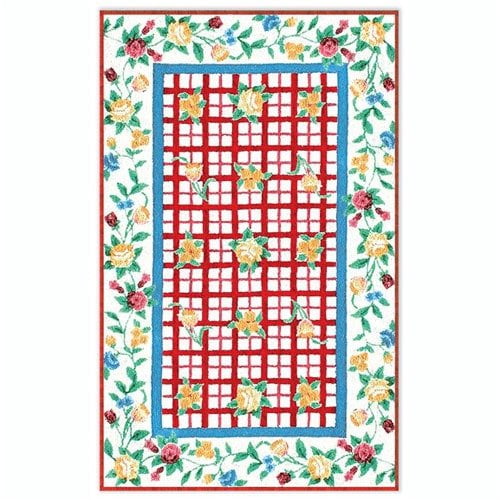 The Rug Market Floral Plaid Rug