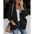 thumbnail image 3 of Women Open Front Long Sleeve Chunky Knit Cardigan Sweaters Outwear with Pockets, 3 of 5