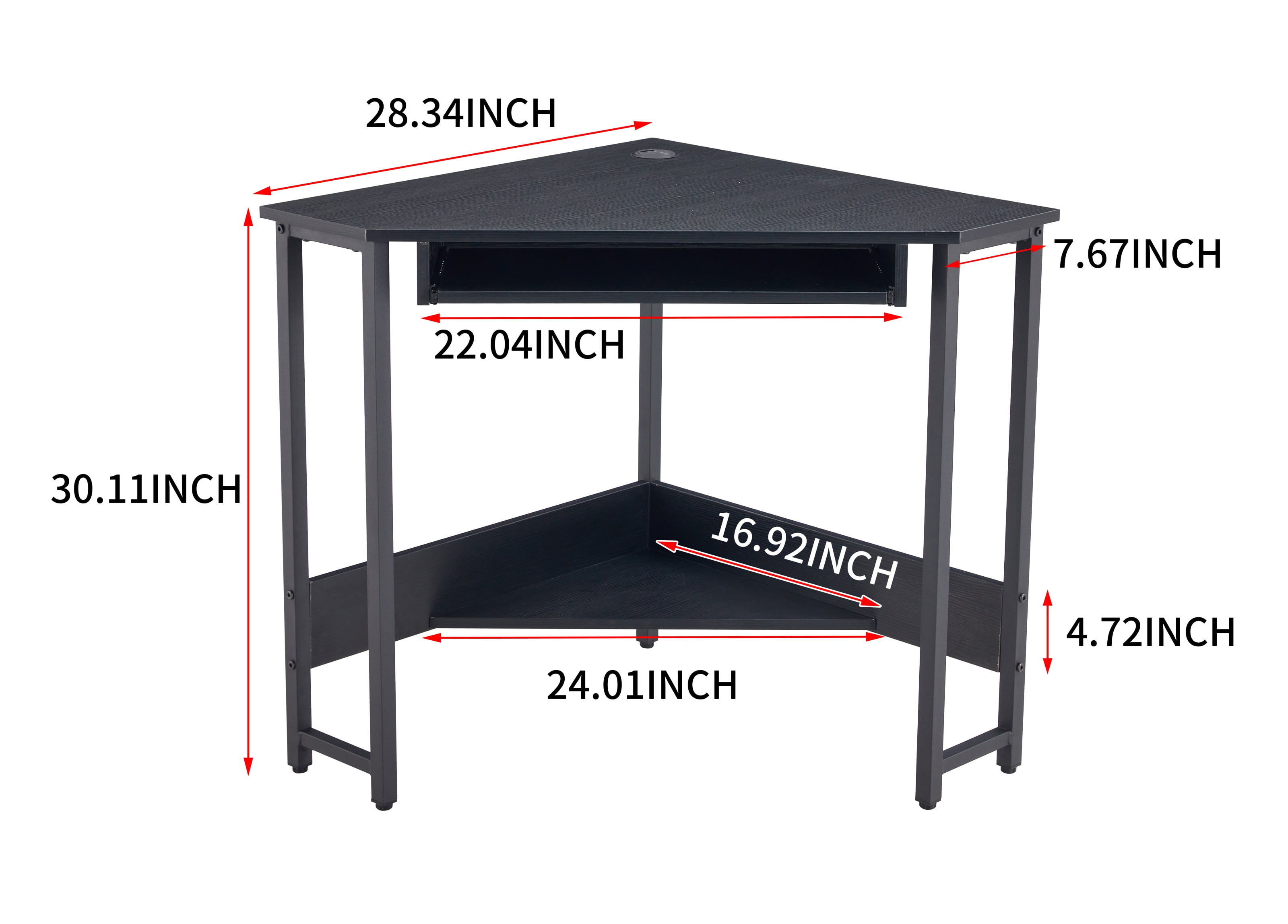 Lowestbest Rustic Computer Corner Desk, Triangle Working Table with Smooth Keyboard Tray, Black Lowestbest Rustic Computer Corner Desk, Triangle Working Table with Smooth Keyboard Tray, Black