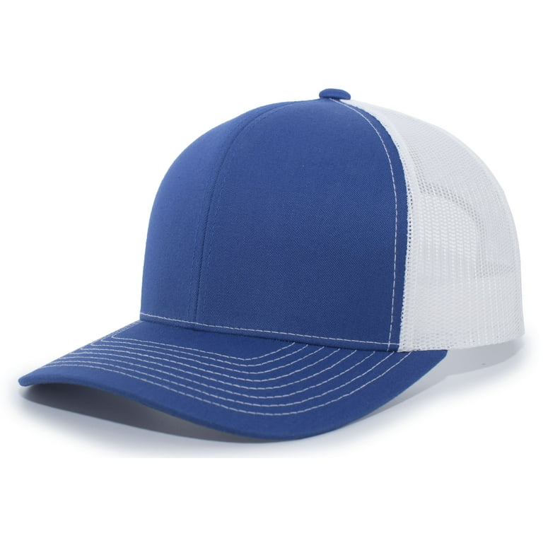 Pacific Headwear Contrast Stitch Trucker Snapback 104S Royal/White/Royal Os