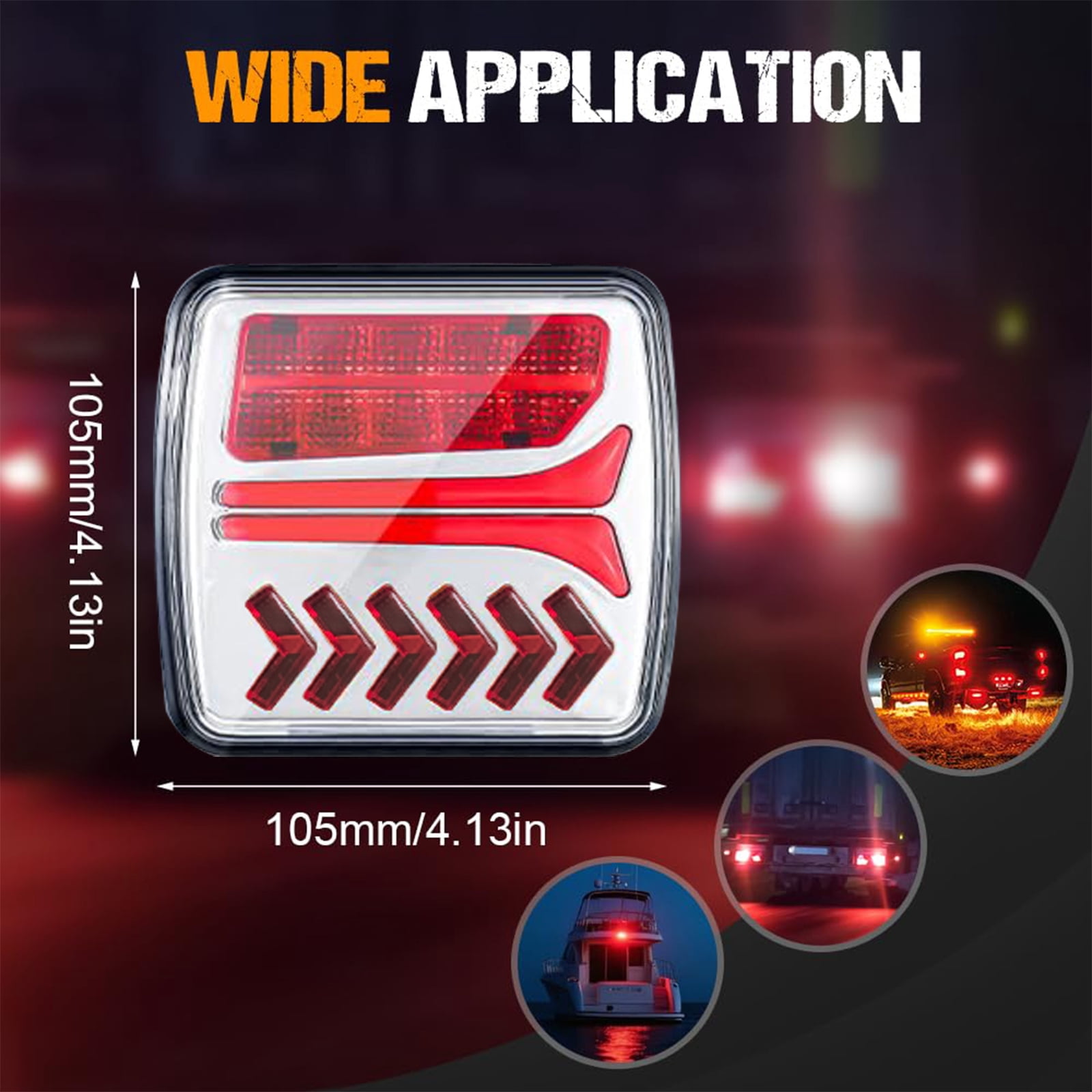 Fazipu Magnetic Wireless Trailer Lights, Rechargeable LED Trailer Light for Towing Truck, Waterproof Tail Tow Lights Kit for RV Camper Boat Caravan, Portable Turn Signal Brake Running Stop