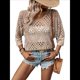 thumbnail image 2 of Suéter de Crochet Calado para Mujer, 3/4, para Salir de Verano. Albaricoque L, 2 of 10