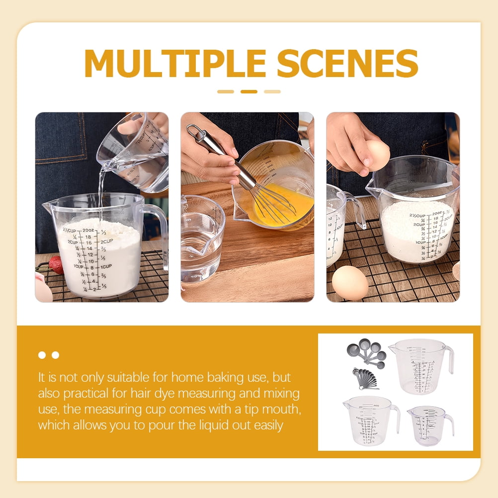 2 Count Liquid Kitchen Graduated Measuring Cup Cups Home Use