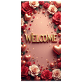 thumbnail image 1 of Welcome Decorative Banner with Roses and Hearts for Parties Events Celebrations Wedding Backdrop Party Decoration and Indoor Photography Background, 1 of 4