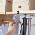 thumbnail image 5 of 1Pc Under Cabinet Mug Hook,Mug Holder Rack for Kitchen,Multi-Function Hooks Under Cabinet 6-Hook Hanging Hook Rack Kitchen Utensil Cupboard Hanger Chest Organizer Cup Holder for Coffee Bar,Nail Free, 5 of 9