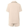 thumbnail image 5 of Lixiuxyad Pajama Womens Womens Pajamas Set Short Sleeve Sleepwear Button Down Nightwear Shorts Soft Home Wear Sets, 5 of 5