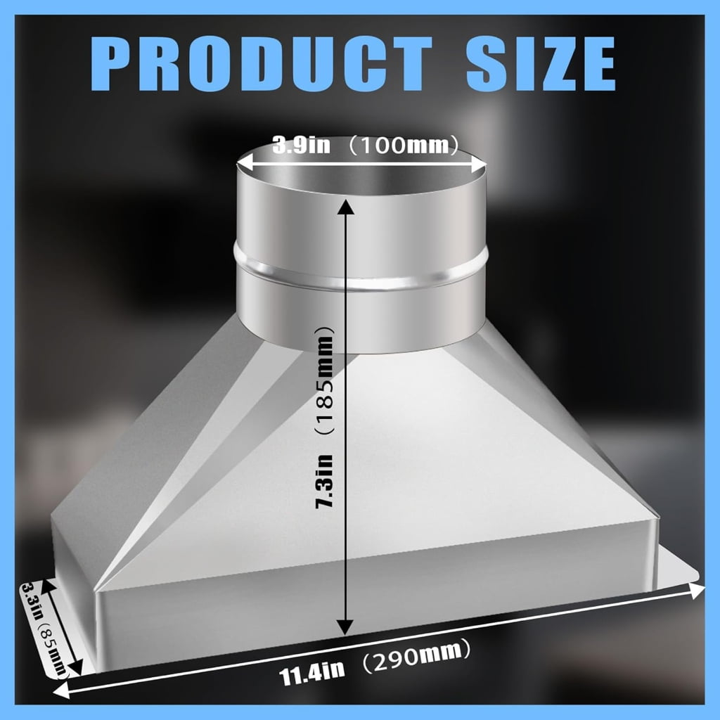 Upgrades Steel Microwave Vent Set 4inch Duct Transition for Ventilation System