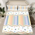 thumbnail image 2 of Feelyou Cute Love Heart Bed Sheets for Kid, Kawaii Cartoon King Sheets, Dreamy Rainbow Stripes Sheet Set, Super Cozy Room Decor, 4-Piece, 2 of 7