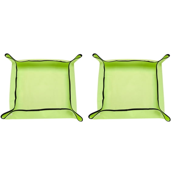 Uxcell 2pcs 19.7" x 19.7" Oxford Cloth Plant Repotting Mat w Plastic Buckle, Yellow