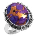 thumbnail image 1 of 925 Silver Ring For Women - Girls Copper Purple Turquoise Stone Silver Ring Size 11 Handmade Silver Ring Size 11 Gift For Sister On Cocktail Party 925 Gemstone Silver Jewelry, 1 of 6