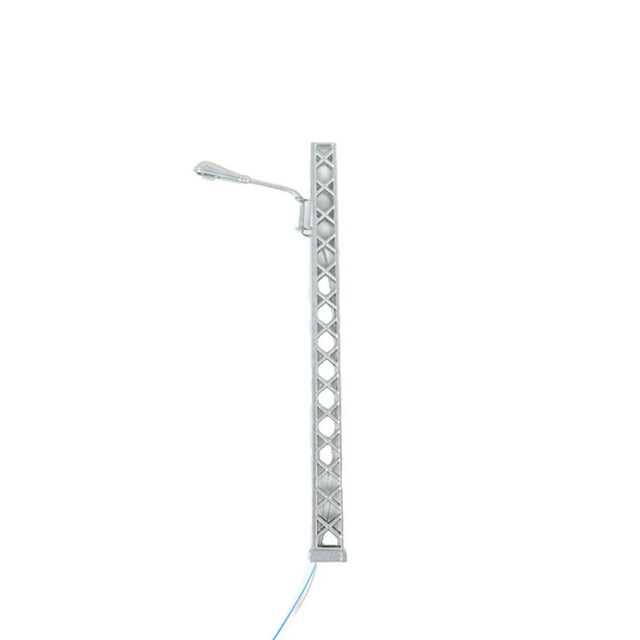 Bewildely Modelo de lámpara de vía férrea diseño clásico Mini paisaje escalera ligera farolas resistencia al aire libre LED farola de Metal Artesanía Plata (luz blanca) Bewildely HA064495-01