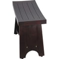thumbnail image 2 of Teak Rectangular Shower Bench with Shelf in Brown Finish, 2 of 3
