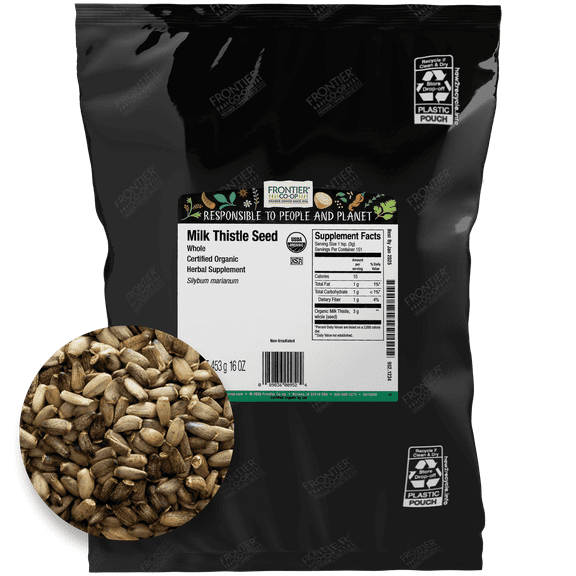 Frontier Co-op Organic Whole Milk Thistle Seed Herbal Supplement, 16 oz