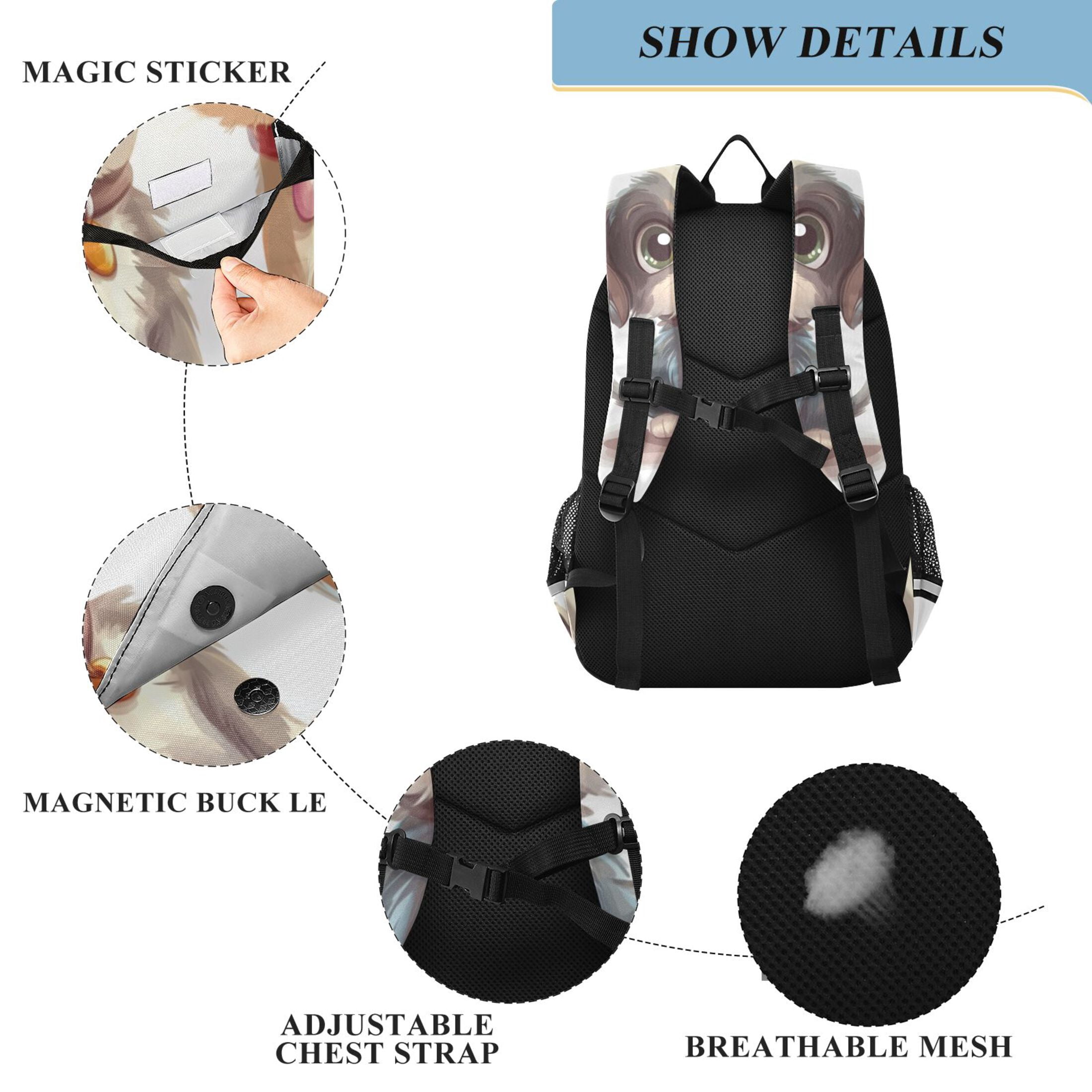 Backpack 12.9 *5.1 * 17.7 Inches Outing Backpack, Shopping Backpack, Travel Backpack Dog and Cat Friends