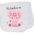 thumbnail image 2 of Inktastic Aditi My Gigi Loves Me Pink Elephant Beautiful Baby Burp Cloth, 2 of 3