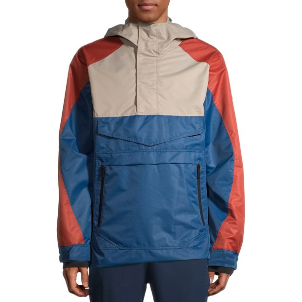 Swiss Tech Men's Hard Shell Ski/Snowboard Color Block Pull-On Anorak Jacket
