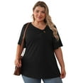 thumbnail image 6 of Daystry Women's Plus Size Short-Sleeve Tie Tops Tunic Wrap Sweetheart Lightweight Tee, 6 of 14