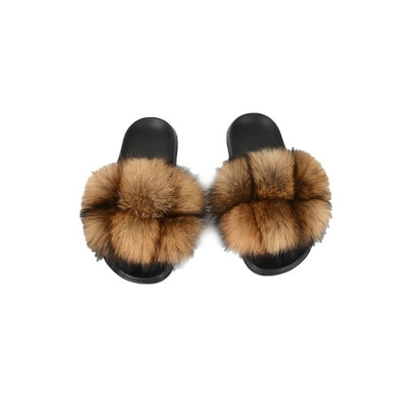 

Avamo Womens Slippers Cozy Slides Fluffy Fuzzy Slipper Ladies Slide Sandals Casual Soft Plush Style E US 8.5-9