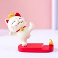 thumbnail image 1 of Fortune Cat Phone Stand, Durable Resin, Bright Colors, Perfect Gift for Home Tabletop Office, Wide Application, 1 of 7