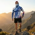 thumbnail image 6 of GrmtClth Fishing Shirts for Men Independence Day American Flag Pattern Hiking Long Sleeve Trendy Hoodies with Face Mask Upf 50+ Sun Protection Tops Royal Blue L, 6 of 9