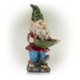 thumbnail image 3 of Alpine Corporation Gnome with Leaf Birdfeeder Statue, 16 Inch Tall, 3 of 12
