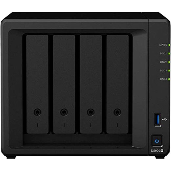 Synology DiskStation DS920 NAS Server for Business with Celeron J4125 Quad-Core CPU, 8GB DDR4 Memory, 8TB HDD, Synology DSM Operating System