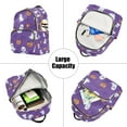 thumbnail image 5 of FORMRS Mini Backpack Purse for Women Quilted Travel Daypack Casual Shoulder Bag, Halloween Purple Ghosts, 5 of 7
