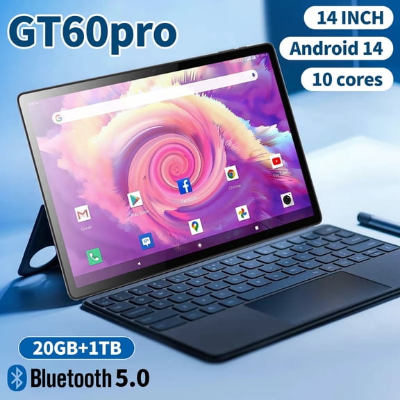 Tablet 2026 Flagship Edition Android14 Tablet, 14 Inch Tablet,5G Wi-Fi Tablet Computer,2 In 1 Tablet with Keyboard, 20GB RAM 1000GB ROM ,Snapdragon 10-core processor,3840* 2160 IPS,Bluetooth5.0,GPS