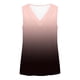 thumbnail image 5 of Mujeres sin mangas Tops de verano gradiente color fuera de posición impresión V-cuello blusa casual Mujeres V-cuello de verano Tops, 5 of 8