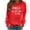 Red, variant on Azrian Womens Sweatshirts Print T-Shirt Long Sleeve Blouse Round Neck Casual Tops