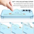 thumbnail image 5 of Samsung Galaxy S22 Case, Galaxy S22 Phone Case Love Heart Cute Case with Wristband Kickstand Holder Soft TPU Plating Bumper Protective Slim Shockproof Phone Case Cover for Girls Women, Blue, 5 of 16