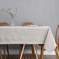 thumbnail image 2 of Qucyy Faux Linen Tablecloth with Slubby Yarn Textured Weaves Wrinkle Free Anti-Shrink Soft Table Cloth for Kitchen Dining Tabletop for Outdoor and Indoor Use Rectangle 60 x 84 Inch Natural, 2 of 5