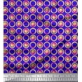 thumbnail image 1 of Soimoi Japan Crepe Satin Fabric Floral & Circle Geometric Print Fabric by Yard 42 Inch Wide, 1 of 3