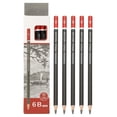 thumbnail image 1 of 6B Drawing Pencils for Sketching, 12PCS Sketch Pencils for Drawing Art Pencils Graphite Wood Pre-sharpened for Drawing Sketching Artists, Black Red, 1 of 6