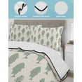 thumbnail image 4 of Quilts Twin Size Bedding Set, Abstract Art Fish Green Lightweight Quilted Comforter, Coastal Ocean Summer Marine Life Soft Reversible Bedspread Coverlet with Pillow Covers for All Season, 68" x 86", 4 of 7