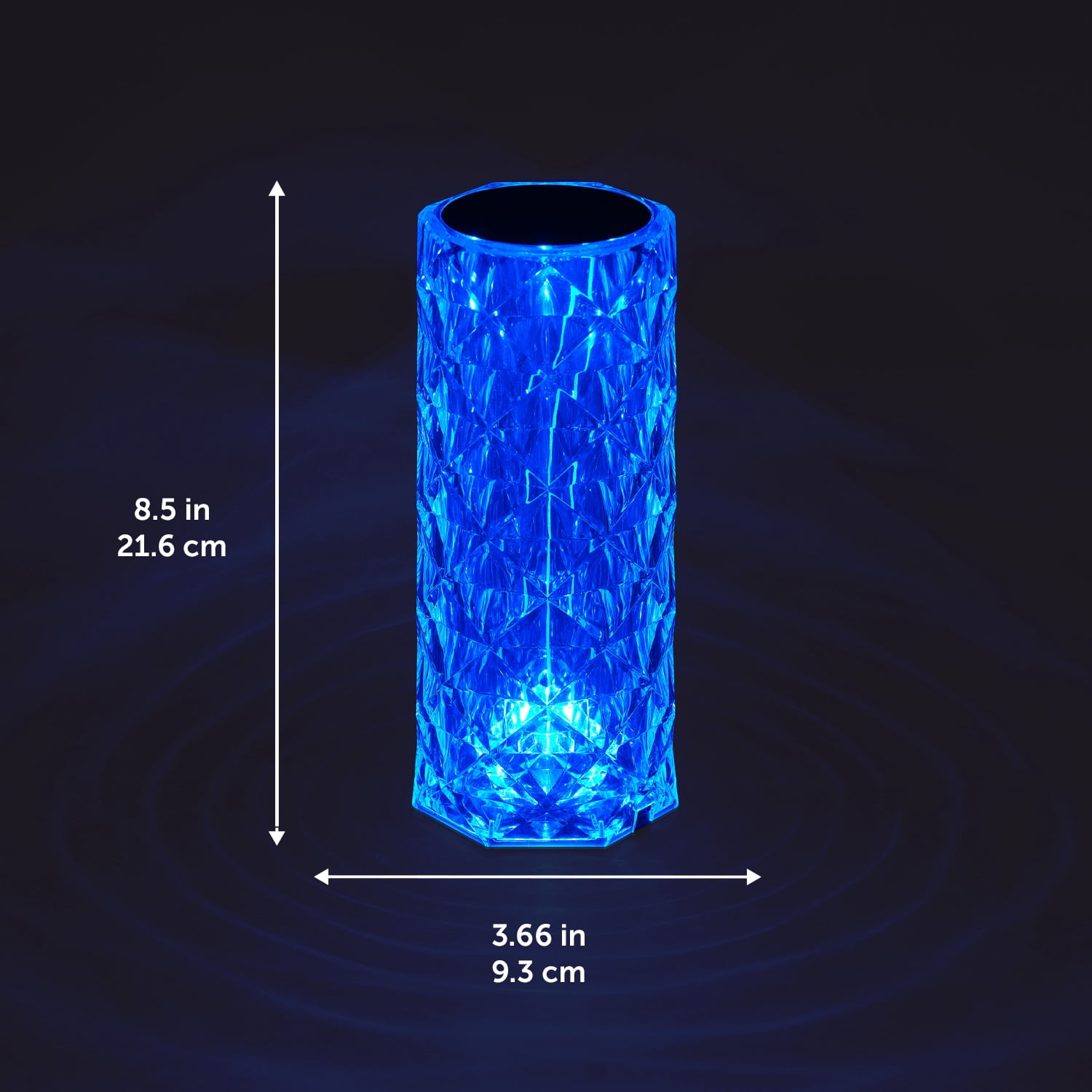 LED Integrated Rechargeable Crystal Portable Touch Lamp with Included Remote Control and USB Cable