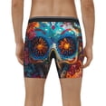 thumbnail image 2 of Men's Boxer Briefs, Colorful Floral Skull A Soft and Breathable Mens Underwear Boxer Briefs With Widen Waist, 2 of 5