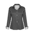 thumbnail image 4 of Veste en Jean Imprimée pour Femmes, Cardigan Décontracté à Manches Longues et Coupe Ample avec Boutons devant et Col à Revers, 4 of 5