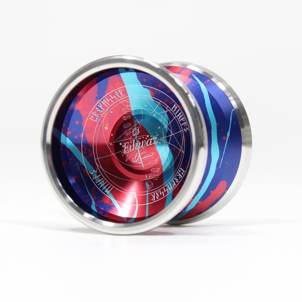 C3yoyodesign Eihwaz Yo-Yo - Bi-Metal - William Chow Signature YoYo (Blue/Red Splash with Silver Ring)