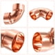 thumbnail image 3 of Uxcell Paquete de 5 de 1 Pulgada 90 Grados Codo Conector de Tubo de Cobre de Giro Corto con Soldadura de Sudor, 1.81x1.81x0.04pulgada, 3 of 6