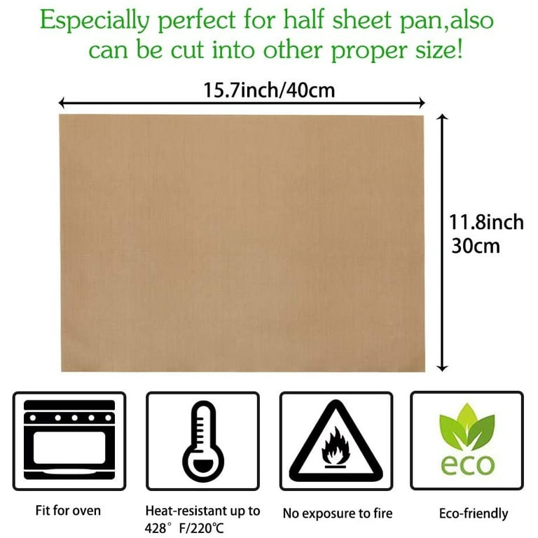 Half Sheet Pan Liners, 12x16 Inches, Reusable Baking Parchment Sheets,  Nonstick Cookie Baking Mat, Teflon Baking Sheet for Half Sheet Baking Pan,  Washable & Eco-friendly (10 Pieces) price in UAE