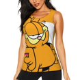 thumbnail image 1 of Cute Cartoon Garfield Funny Workout Gym Fitness Weightlifting Gift Tank Top-Small, 1 of 5