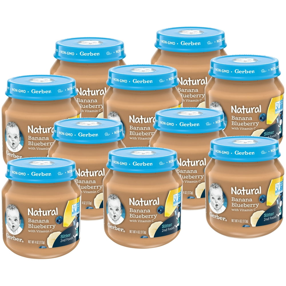 Gerber 2nd Foods Natural Banana Blueberry Baby Food 4 oz
