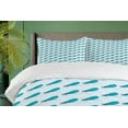 thumbnail image 4 of Ambesonne Teal Duvet Cover Set, Watercolor Style Animal Wings, 2-Calking, Pale Blue and Dark Seafoam, 4 of 7