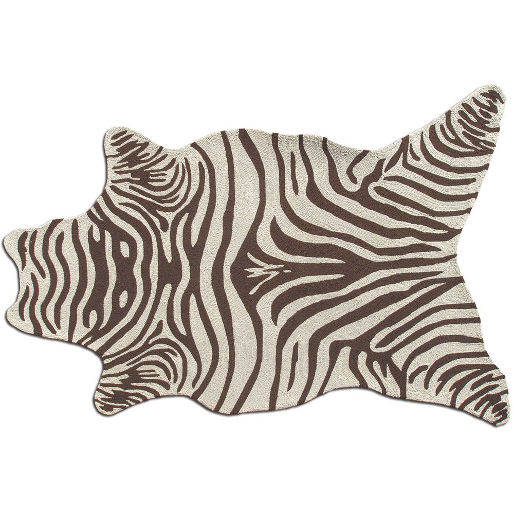 The Rug Market Zebra Brown Shaped Rug, 8' x 10'