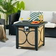 thumbnail image 4 of Costway 28 Inch Square Propane Gas Fire Pit Table with Fire Glasses &Rain Cover 50,000 BTU, 4 of 10