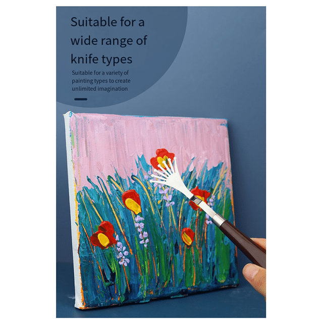 9PCS Professional Stainless Steel Palette Scraper Set Spatula Palette Knife Painting Mixing Scraper Set