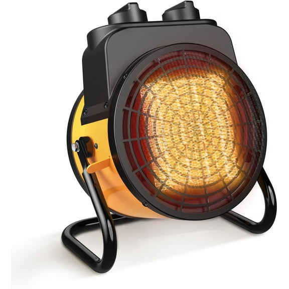 Greenhouse Heater with Thermostat, Outdoor Electric Heater, Overheat Protection, 90° Tilt, Portable for Green House, Flower Room, Workplace